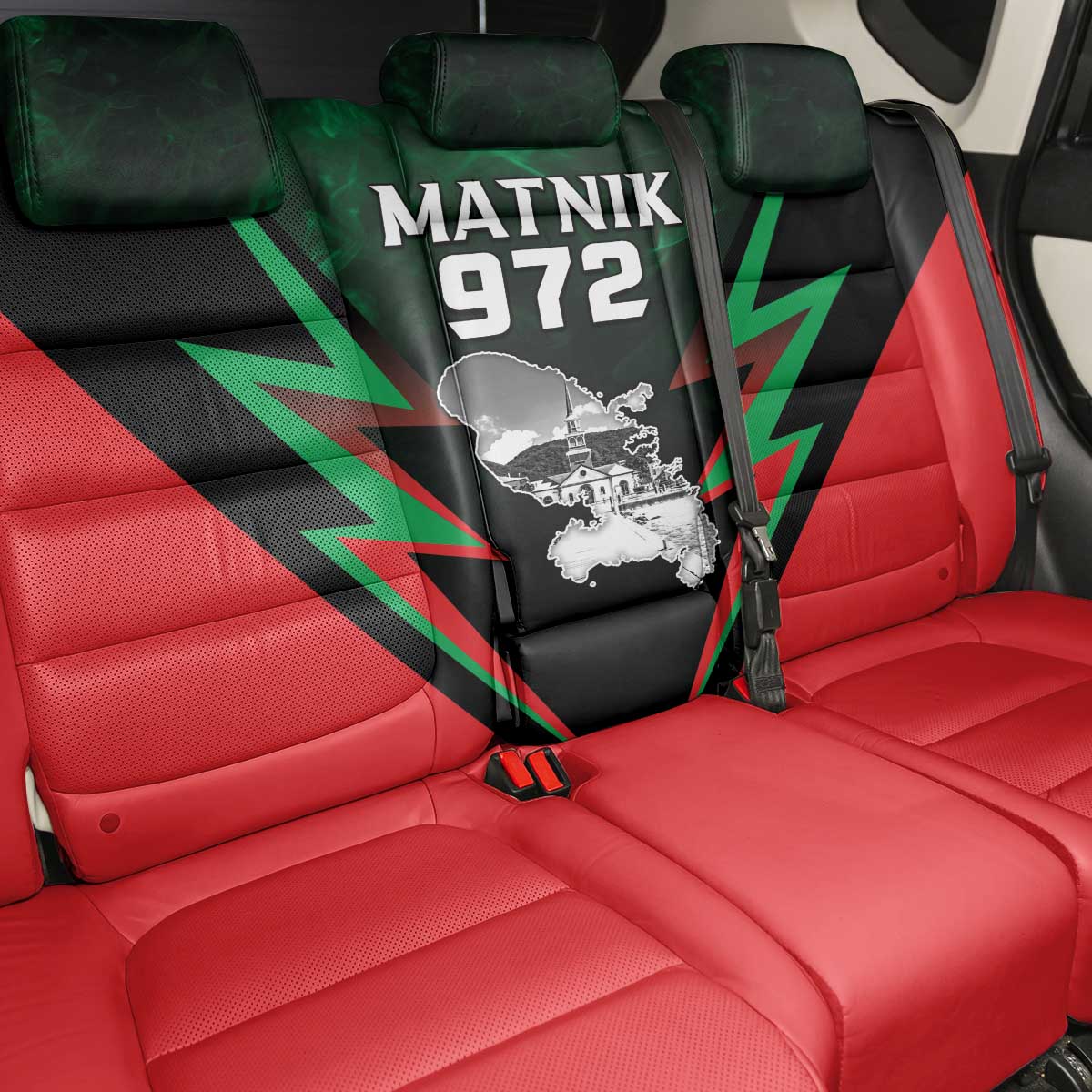 Martinique 972 Back Car Seat Cover Matnik Map