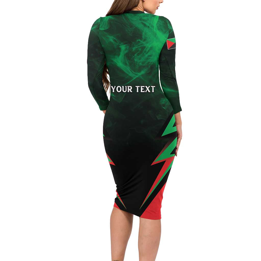 Personalized Martinique 972 Family Matching Long Sleeve Bodycon Dress and Hawaiian Shirt Matnik Map