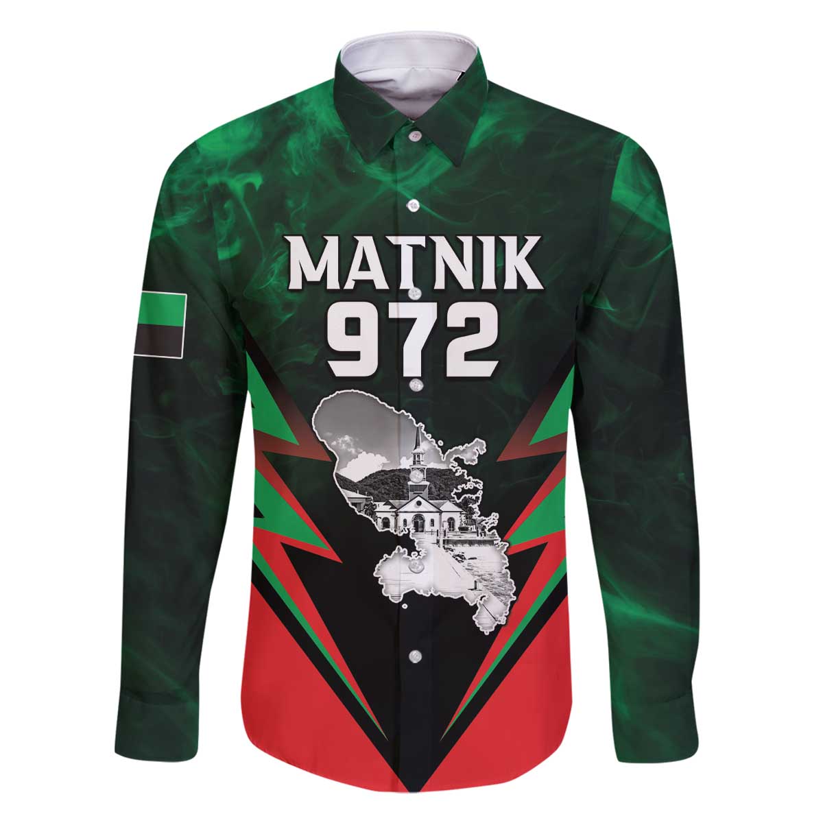 Personalized Martinique 972 Family Matching Off The Shoulder Long Sleeve Dress and Hawaiian Shirt Matnik Map