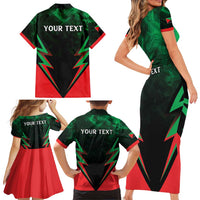 Personalized Martinique 972 Family Matching Short Sleeve Bodycon Dress and Hawaiian Shirt Matnik Map