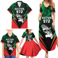 Personalized Martinique 972 Family Matching Summer Maxi Dress and Hawaiian Shirt Matnik Map
