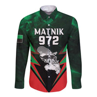 Personalized Martinique 972 Long Sleeve Button Shirt Matnik Map