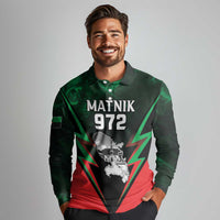 Personalized Martinique 972 Long Sleeve Polo Shirt Matnik Map