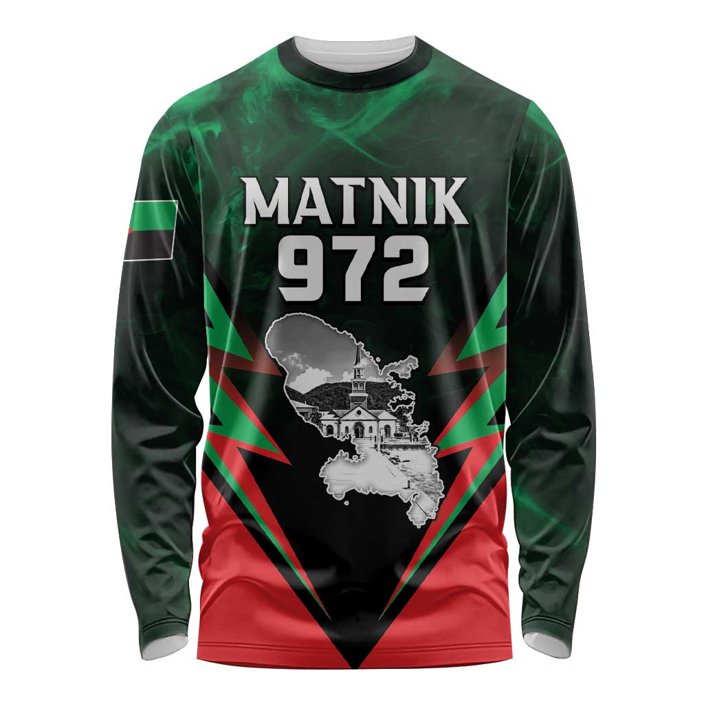 Personalized Martinique 972 Long Sleeve Shirt Matnik Map