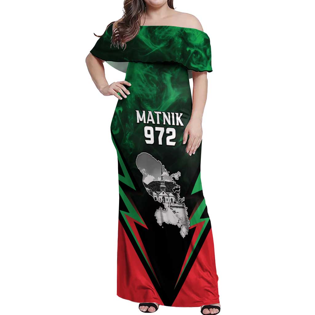 Personalized Martinique 972 Off Shoulder Maxi Dress Matnik Map