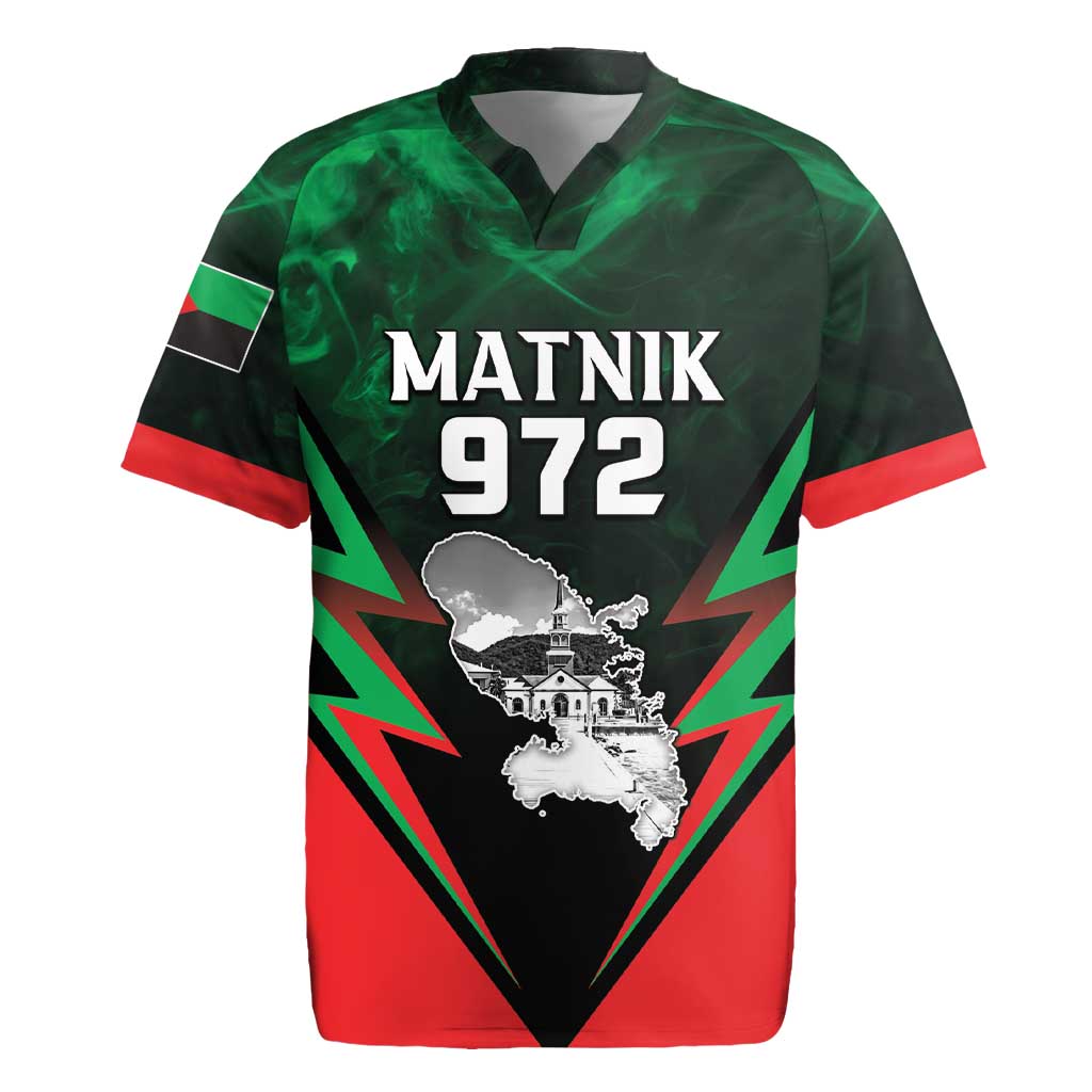 Personalized Martinique 972 Rugby Jersey Matnik Map