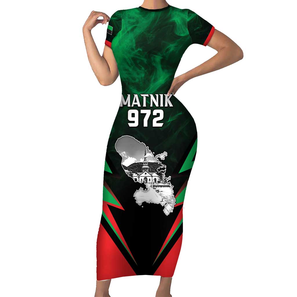 Personalized Martinique 972 Short Sleeve Bodycon Dress Matnik Map