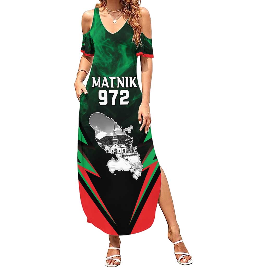 Personalized Martinique 972 Summer Maxi Dress Matnik Map