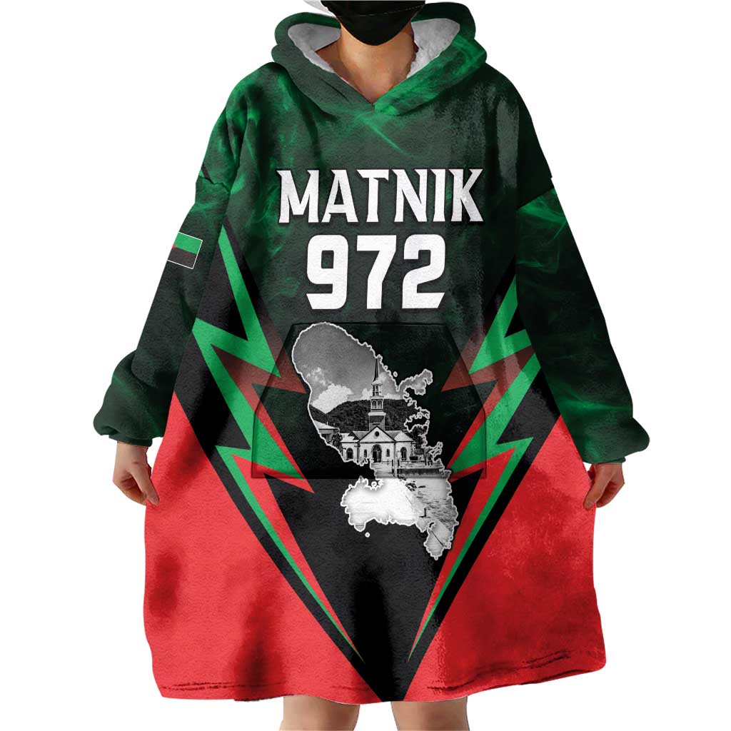 Personalized Martinique 972 Wearable Blanket Hoodie Matnik Map