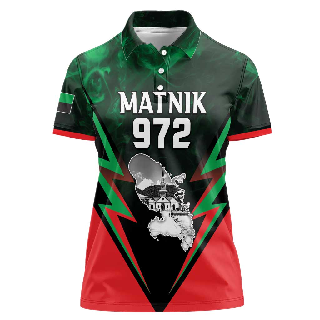 Personalized Martinique 972 Women Polo Shirt Matnik Map