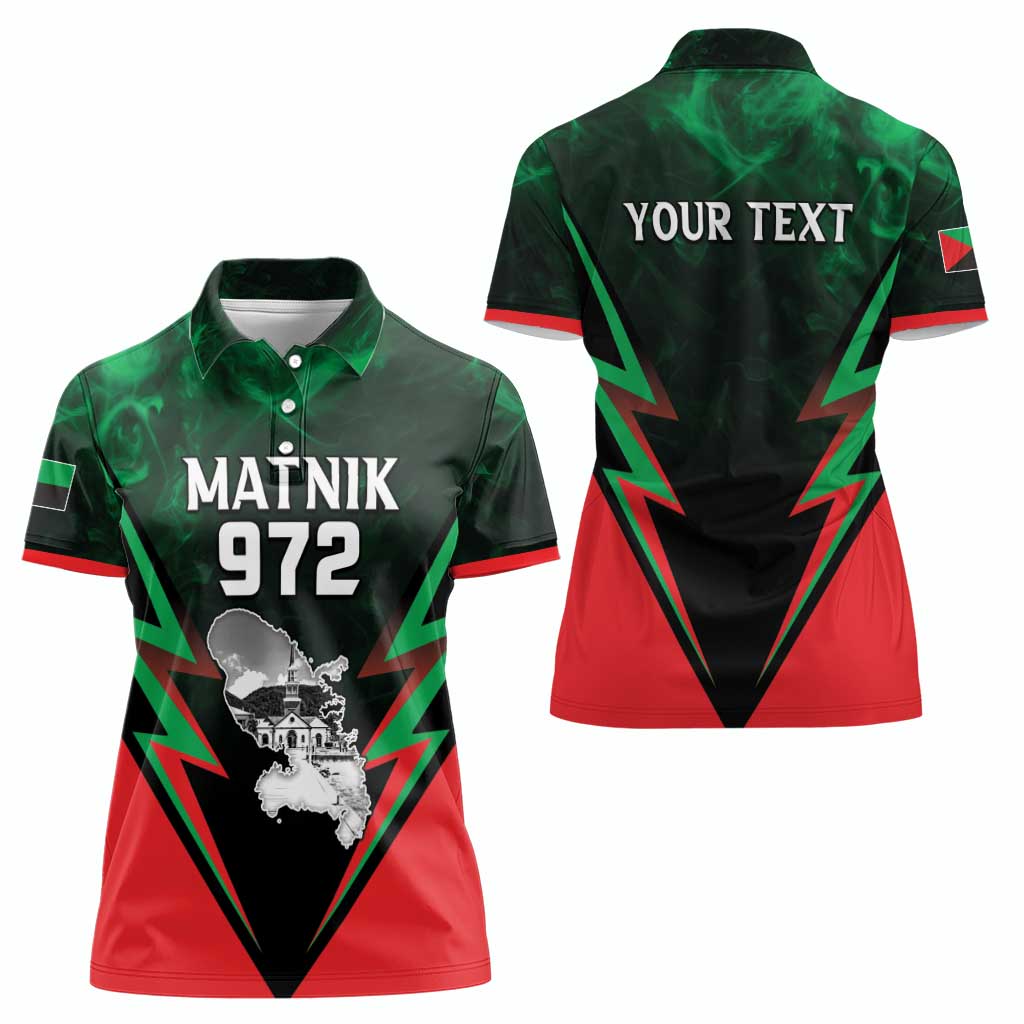 Personalized Martinique 972 Women Polo Shirt Matnik Map