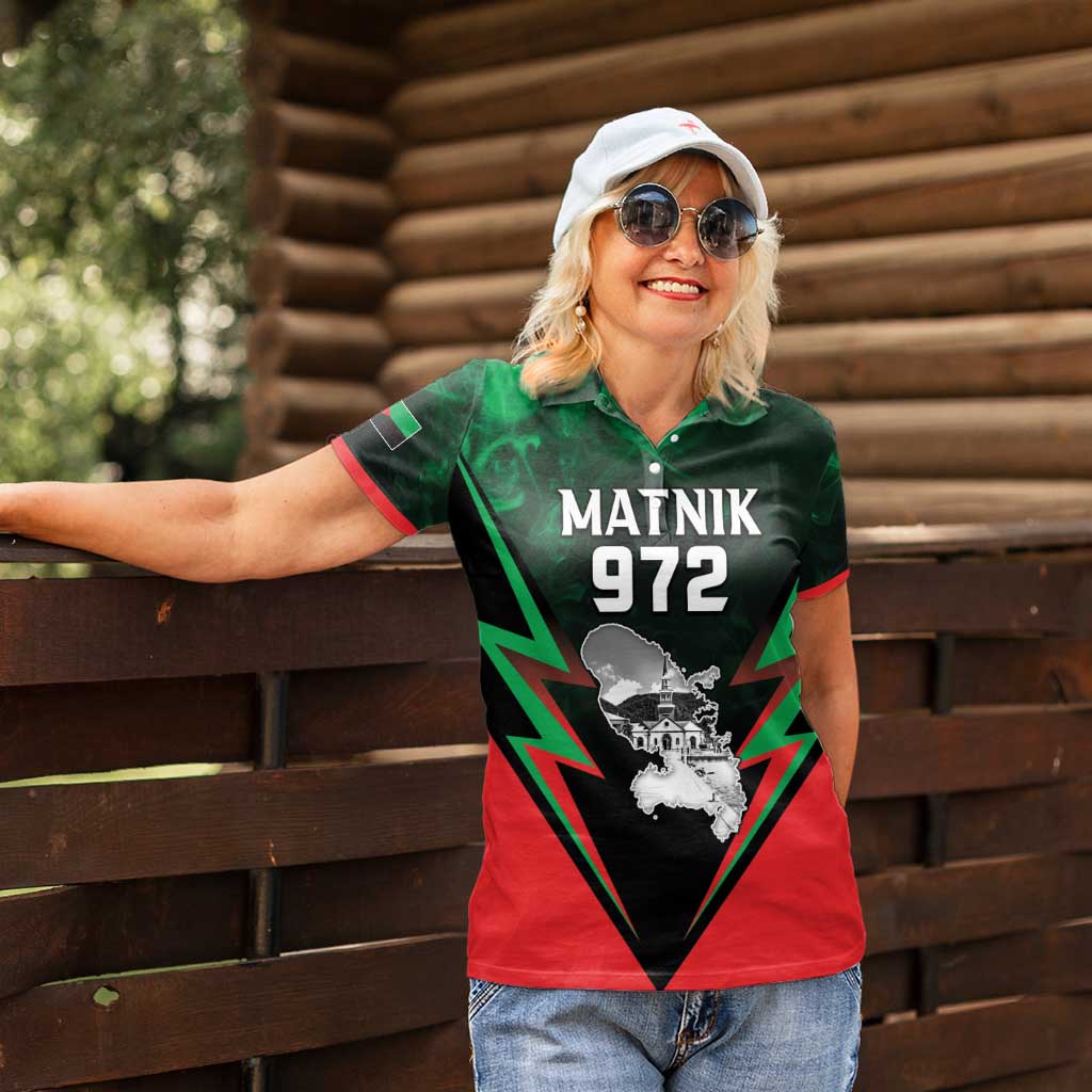 Personalized Martinique 972 Women Polo Shirt Matnik Map