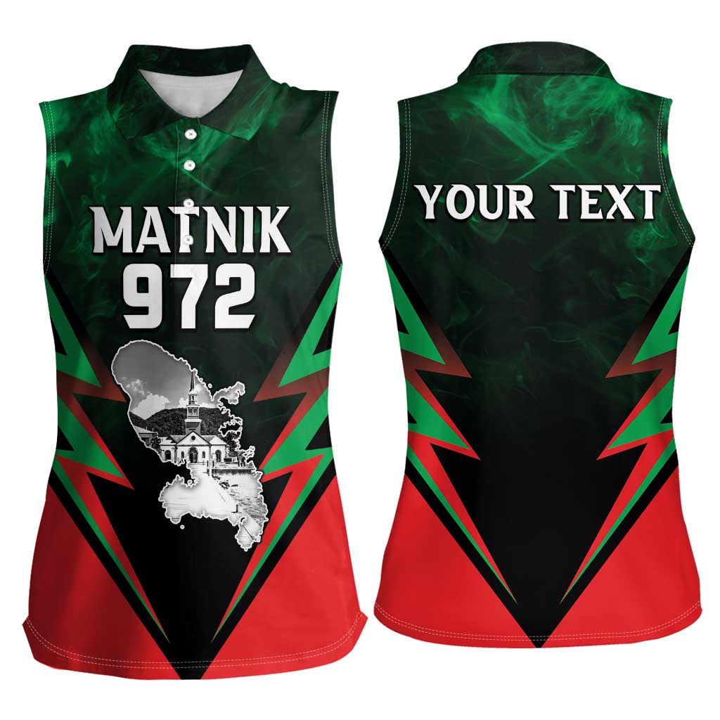 Personalized Martinique 972 Women Sleeveless Polo Shirt Matnik Map