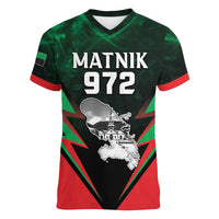 Personalized Martinique 972 Women V-Neck T-Shirt Matnik Map