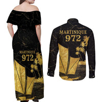 Mada Martinique Couples Matching Off Shoulder Maxi Dress and Long Sleeve Button Shirt Martinique Yole Gold