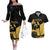 Mada Martinique Couples Matching Off The Shoulder Long Sleeve Dress and Hawaiian Shirt Martinique Yole Gold