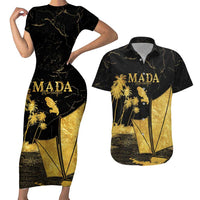 Mada Martinique Couples Matching Short Sleeve Bodycon Dress and Hawaiian Shirt Martinique Yole Gold