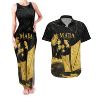 Mada Martinique Couples Matching Tank Maxi Dress and Hawaiian Shirt Martinique Yole Gold