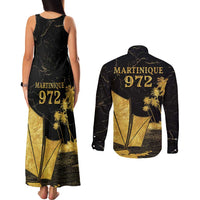 Mada Martinique Couples Matching Tank Maxi Dress and Long Sleeve Button Shirt Martinique Yole Gold