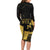 Mada Martinique Family Matching Long Sleeve Bodycon Dress and Hawaiian Shirt Martinique Yole Gold