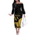 Mada Martinique Family Matching Off The Shoulder Long Sleeve Dress and Hawaiian Shirt Martinique Yole Gold
