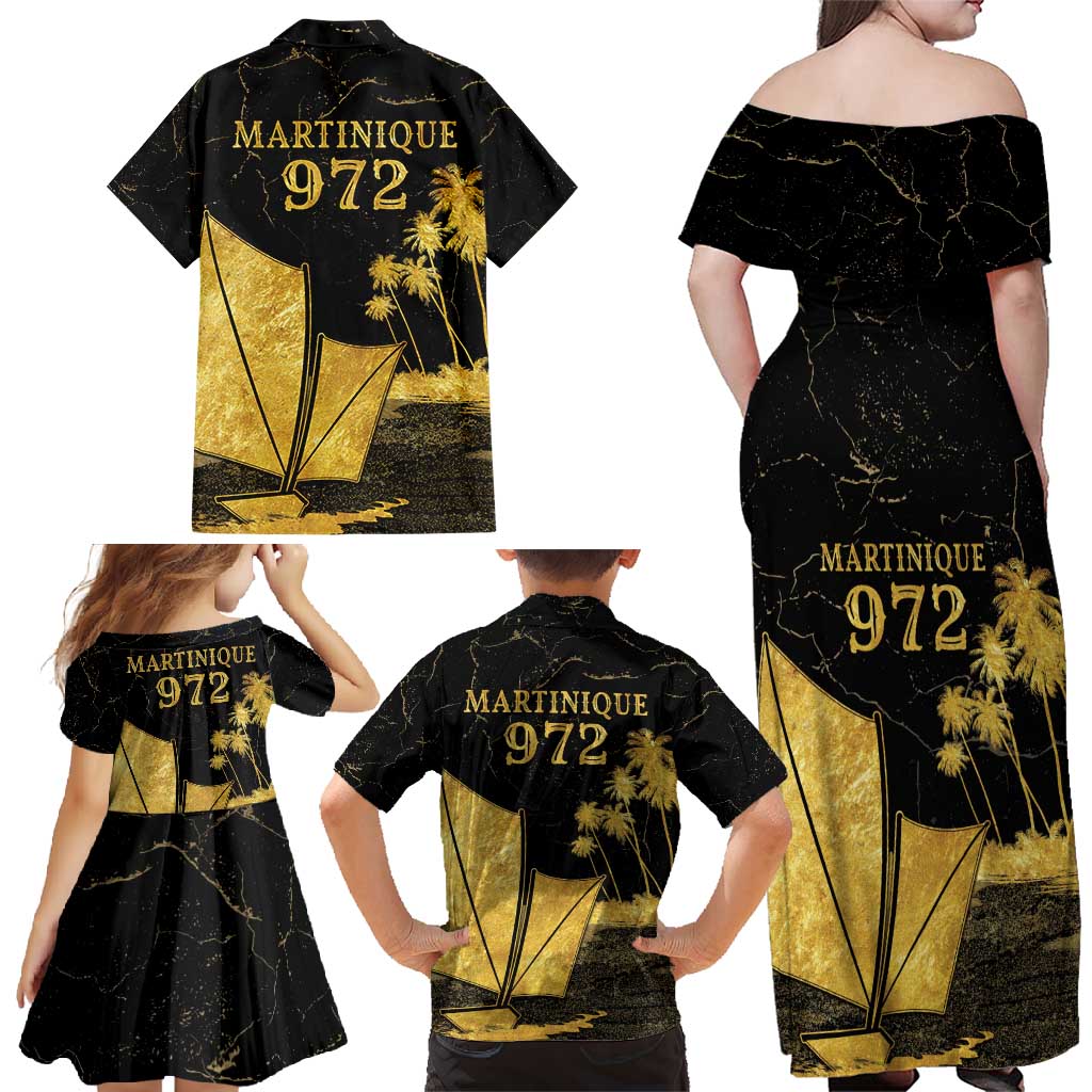 Mada Martinique Family Matching Off Shoulder Maxi Dress and Hawaiian Shirt Martinique Yole Gold