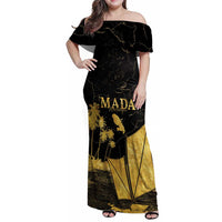 Mada Martinique Family Matching Off Shoulder Maxi Dress and Hawaiian Shirt Martinique Yole Gold