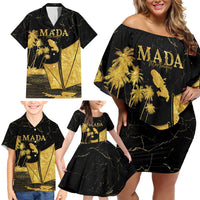 Mada Martinique Family Matching Off Shoulder Short Dress and Hawaiian Shirt Martinique Yole Gold