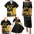 Mada Martinique Family Matching Puletasi and Hawaiian Shirt Martinique Yole Gold