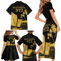 Mada Martinique Family Matching Short Sleeve Bodycon Dress and Hawaiian Shirt Martinique Yole Gold