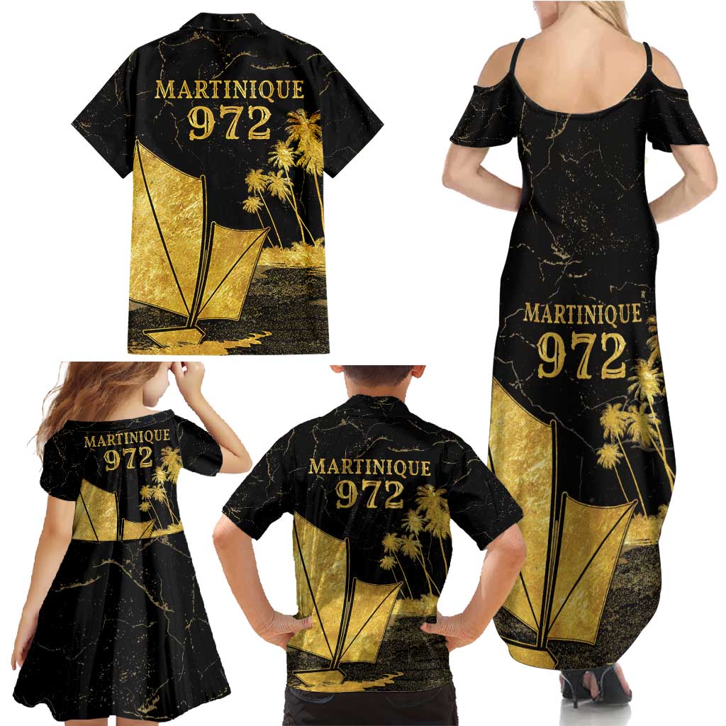 Mada Martinique Family Matching Summer Maxi Dress and Hawaiian Shirt Martinique Yole Gold