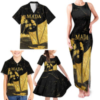 Mada Martinique Family Matching Tank Maxi Dress and Hawaiian Shirt Martinique Yole Gold