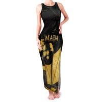 Mada Martinique Family Matching Tank Maxi Dress and Hawaiian Shirt Martinique Yole Gold