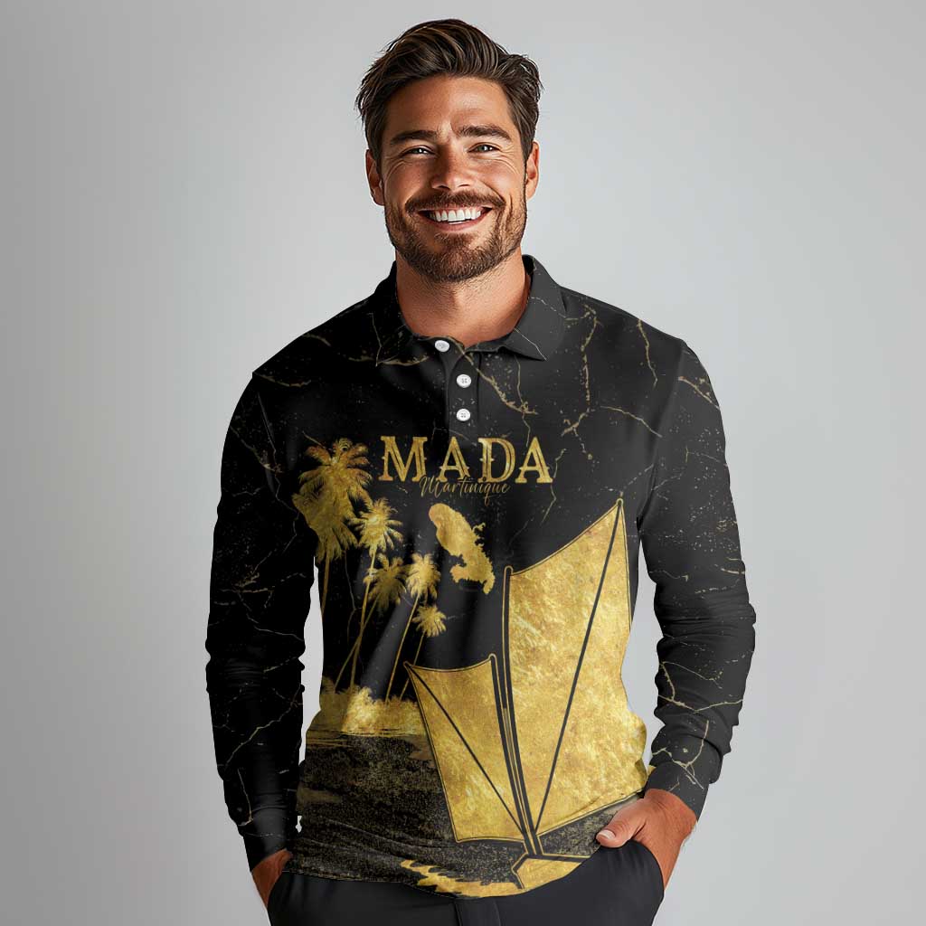 Mada Martinique Long Sleeve Polo Shirt Martinique Yole Gold