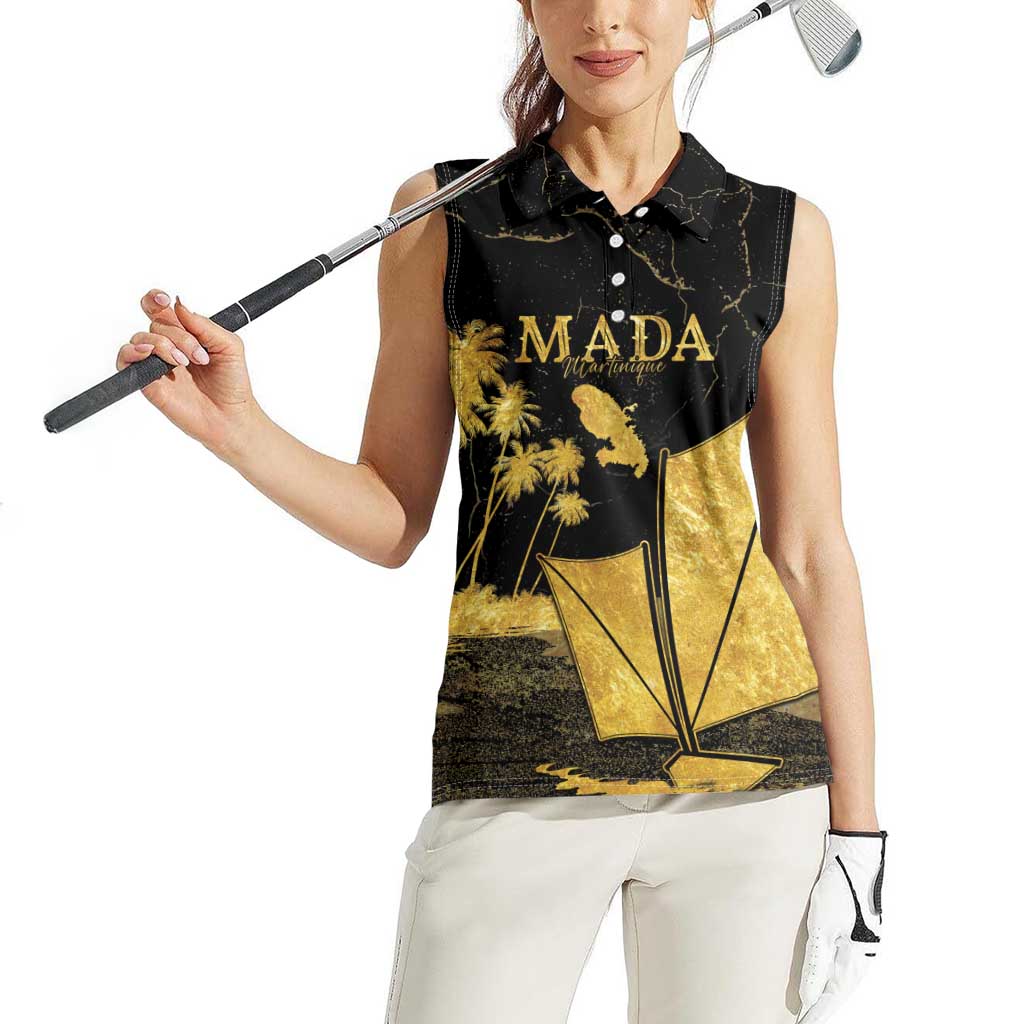 Mada Martinique Women Sleeveless Polo Shirt Martinique Yole Gold
