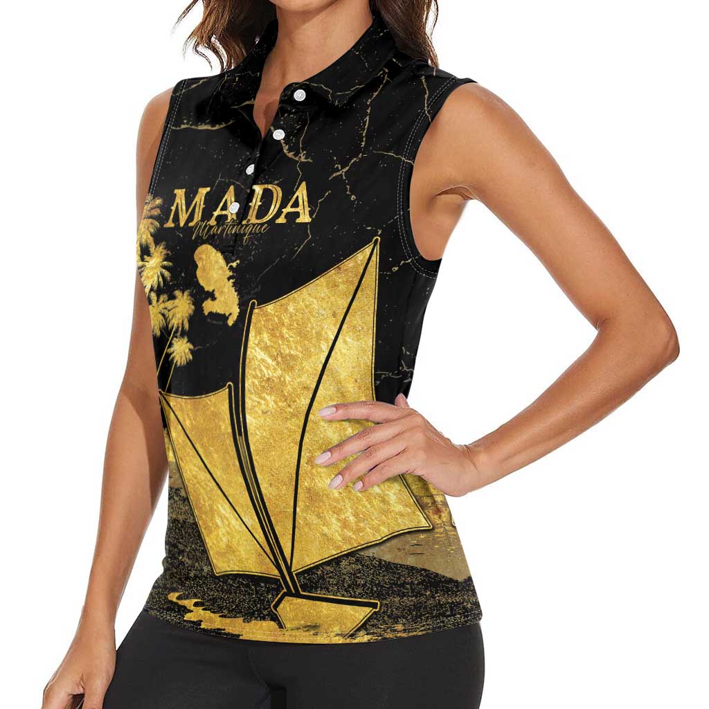 Mada Martinique Women Sleeveless Polo Shirt Martinique Yole Gold