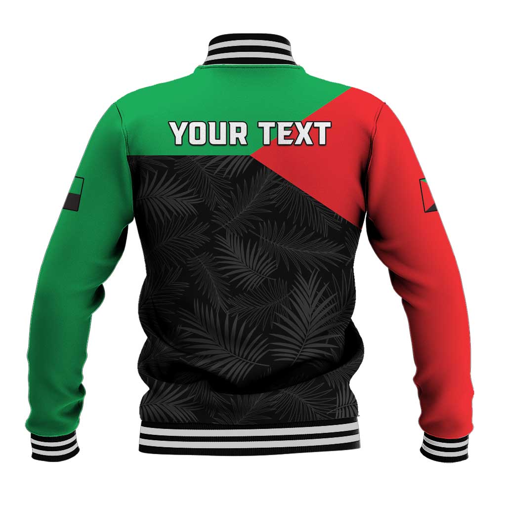 Personalized Martinique Baseball Jacket Simple Style With Palm Leaf Pattern