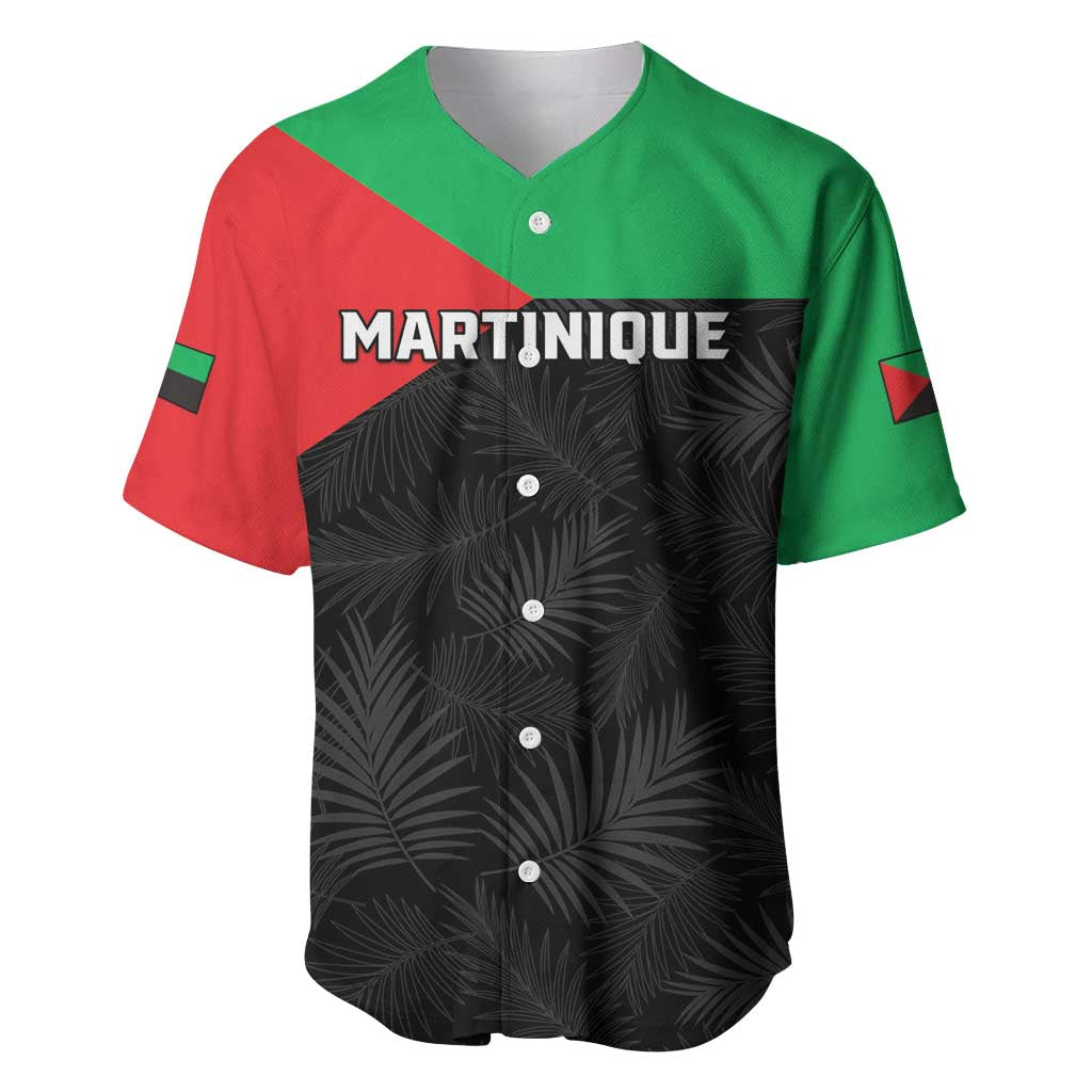 Personalized Martinique Baseball Jersey Simple Style With Palm Leaf Pattern