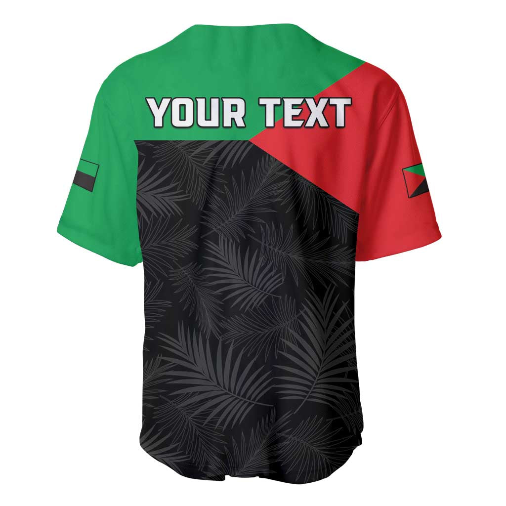 Personalized Martinique Baseball Jersey Simple Style With Palm Leaf Pattern