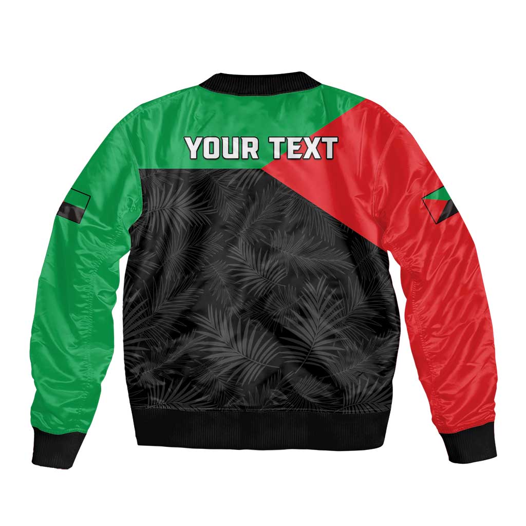 Personalized Martinique Bomber Jacket Simple Style With Palm Leaf Pattern