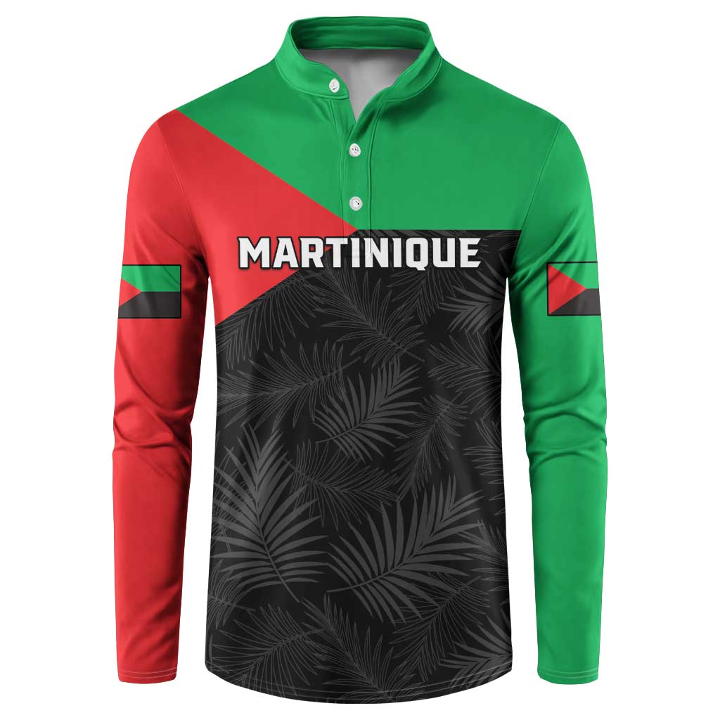 Personalized Martinique Button Sweatshirt Simple Style With Palm Leaf Pattern