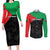 Personalized Martinique Couples Matching Long Sleeve Bodycon Dress and Long Sleeve Button Shirt Simple Style With Palm Leaf Pattern