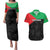 Personalized Martinique Couples Matching Puletasi and Hawaiian Shirt Simple Style With Palm Leaf Pattern