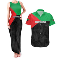 Personalized Martinique Couples Matching Tank Maxi Dress and Hawaiian Shirt Simple Style With Palm Leaf Pattern