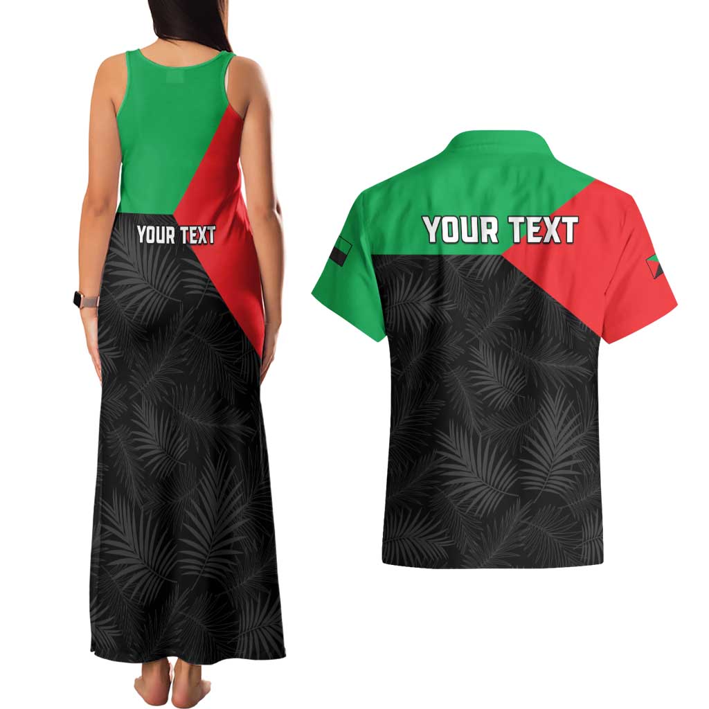 Personalized Martinique Couples Matching Tank Maxi Dress and Hawaiian Shirt Simple Style With Palm Leaf Pattern
