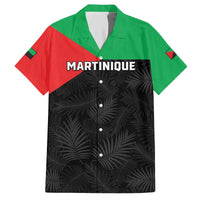 Personalized Martinique Family Matching Off The Shoulder Long Sleeve Dress and Hawaiian Shirt Simple Style With Palm Leaf Pattern