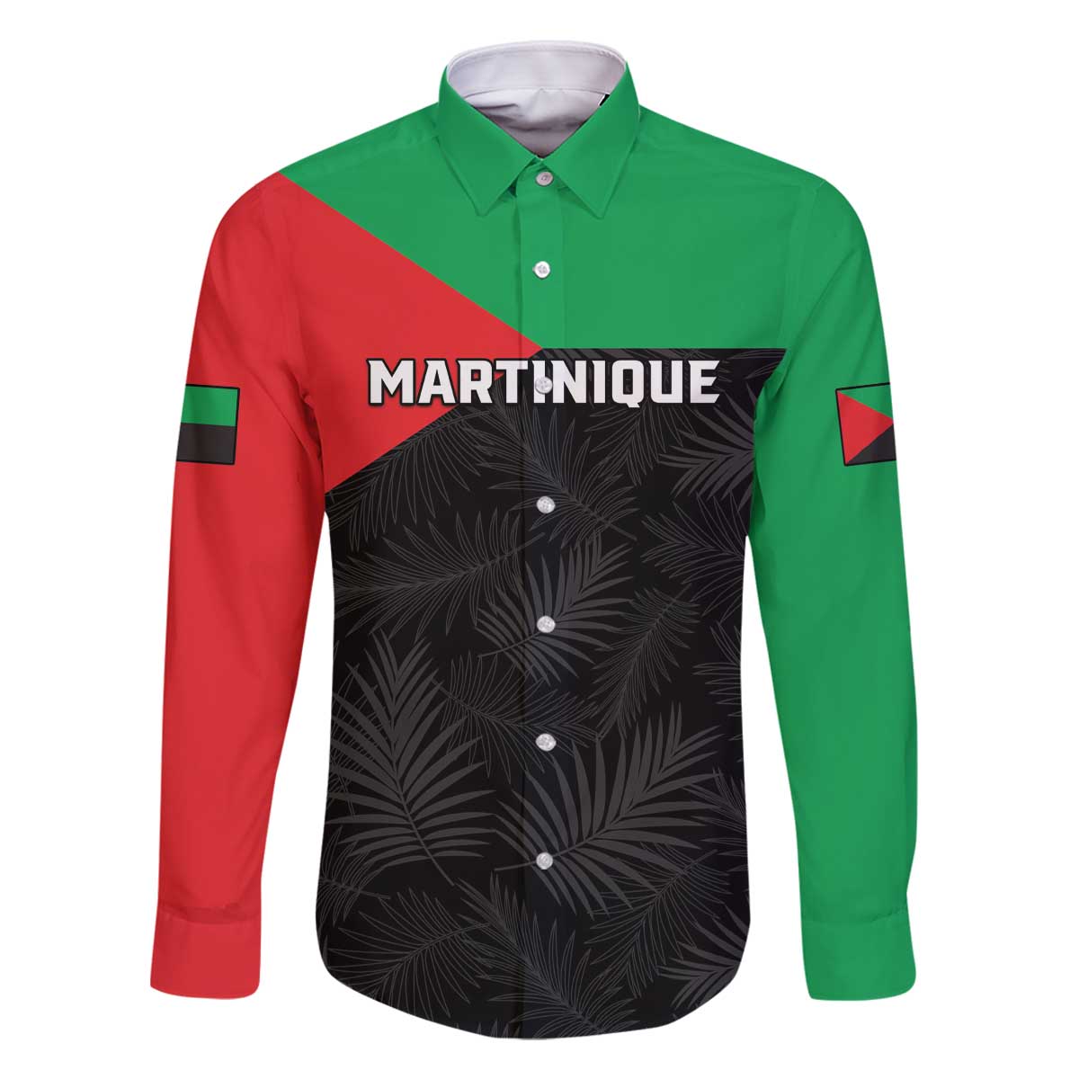 Personalized Martinique Family Matching Off The Shoulder Long Sleeve Dress and Hawaiian Shirt Simple Style With Palm Leaf Pattern