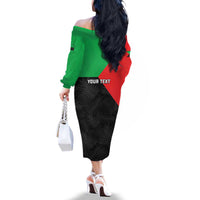 Personalized Martinique Family Matching Off The Shoulder Long Sleeve Dress and Hawaiian Shirt Simple Style With Palm Leaf Pattern