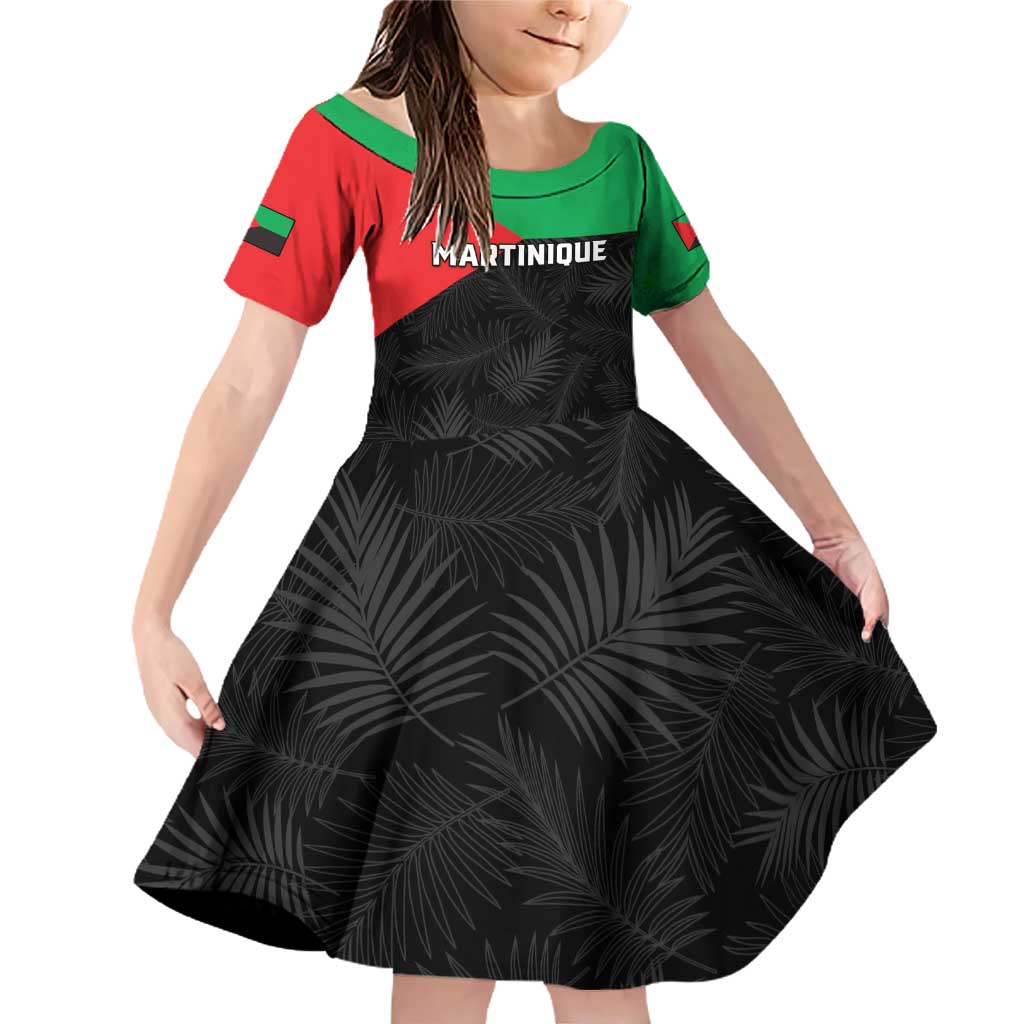Personalized Martinique Family Matching Off Shoulder Short Dress and Hawaiian Shirt Simple Style With Palm Leaf Pattern
