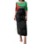 Personalized Martinique Family Matching Puletasi and Hawaiian Shirt Simple Style With Palm Leaf Pattern